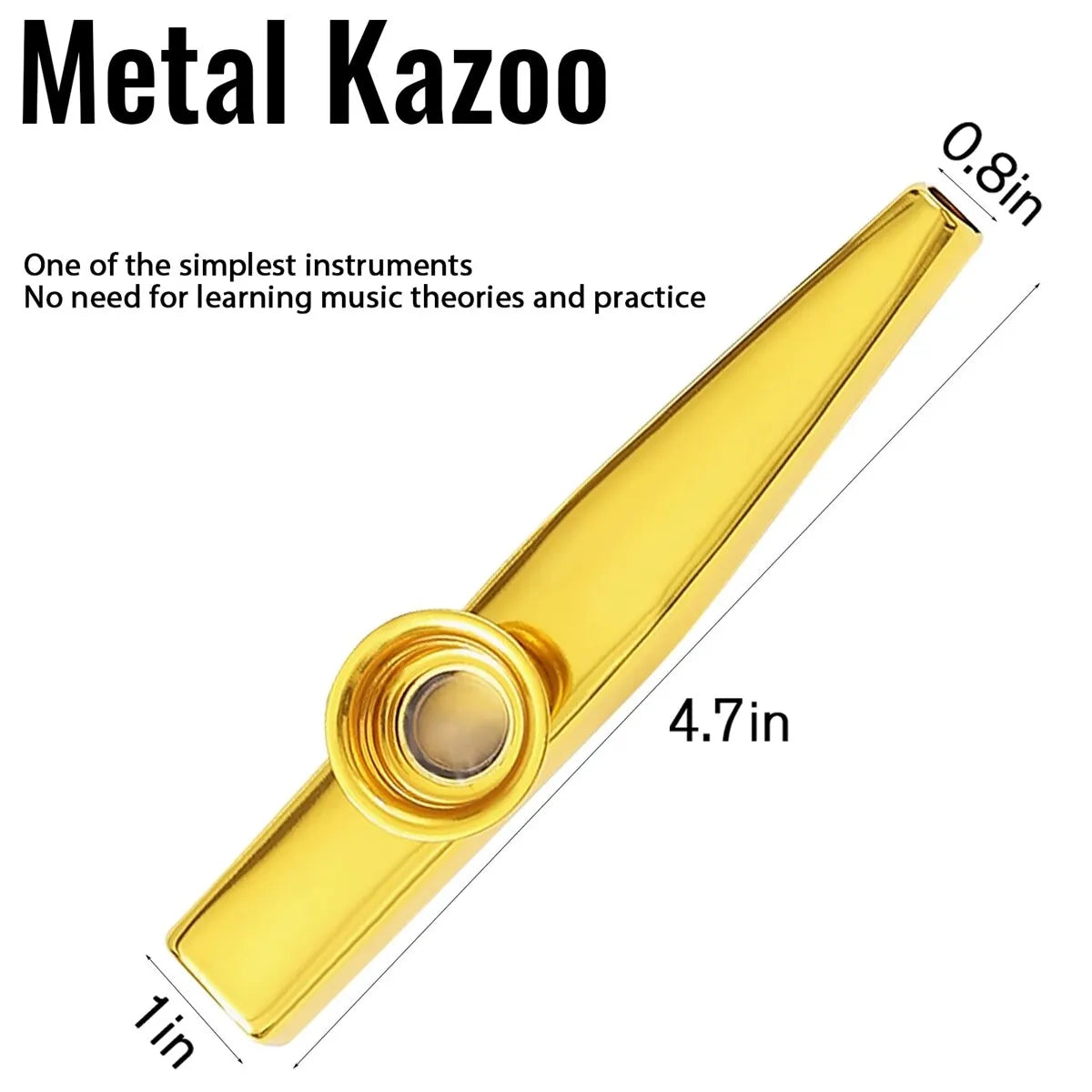 Silver Aluminum Kazoo with Vibrating Membrane