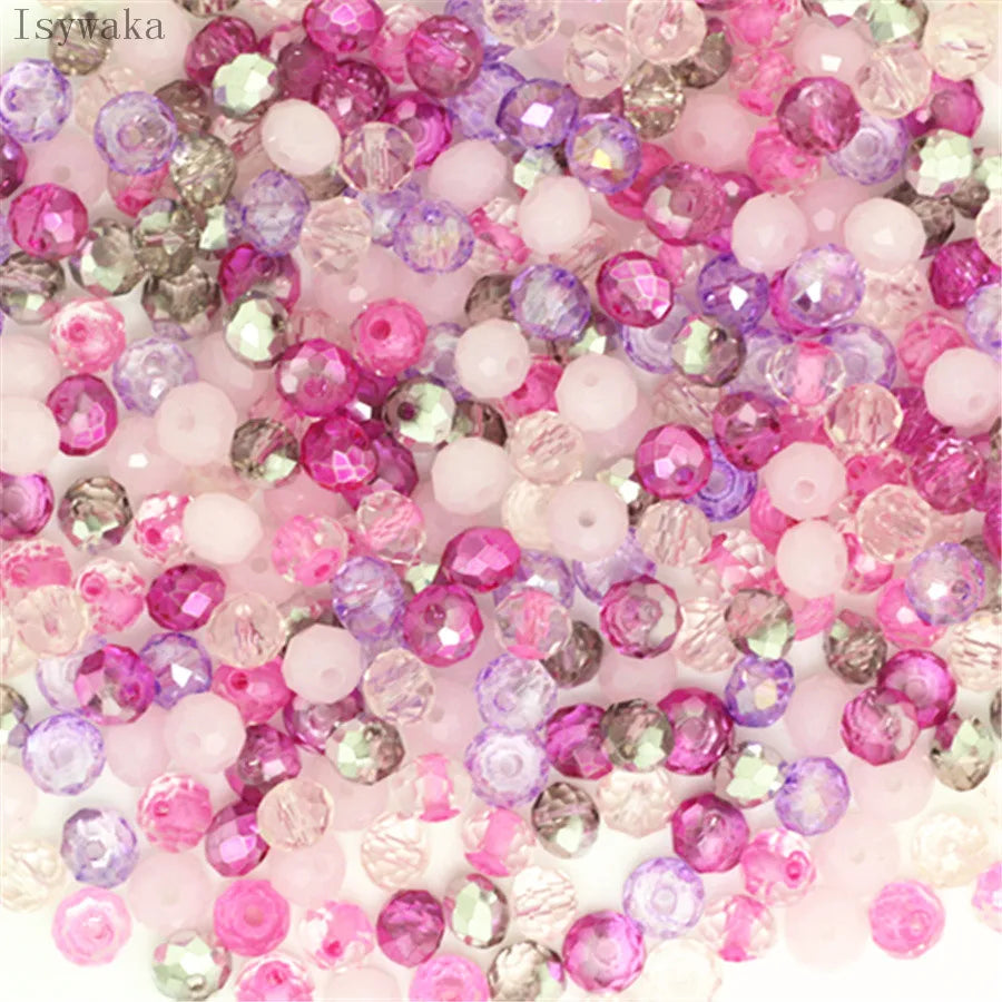 Faceted Crystal Glass Rondelle Beads for Jewelry Making