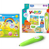 A box and a green pen of the Y-pen interactive smart reading pen and flashcard learning set for toddlers.