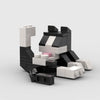 A 62-piece animal building blocks set constructed from black and white LEGO bricks.