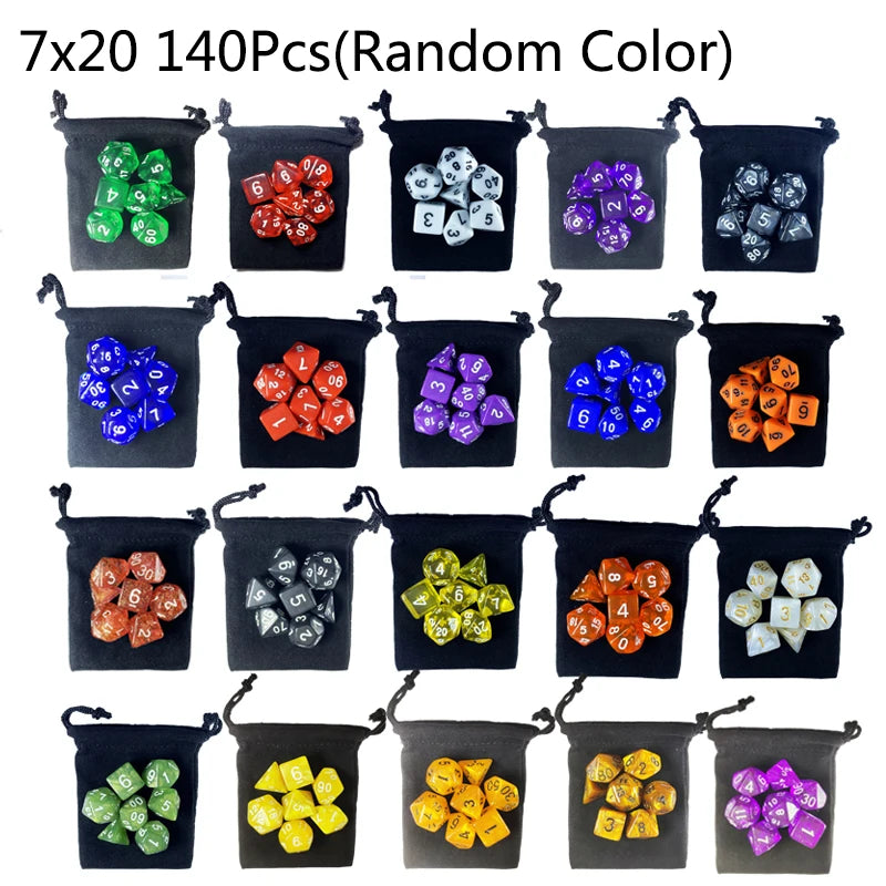 Multicolor Polyhedral Dice Set for RPG and Board Games