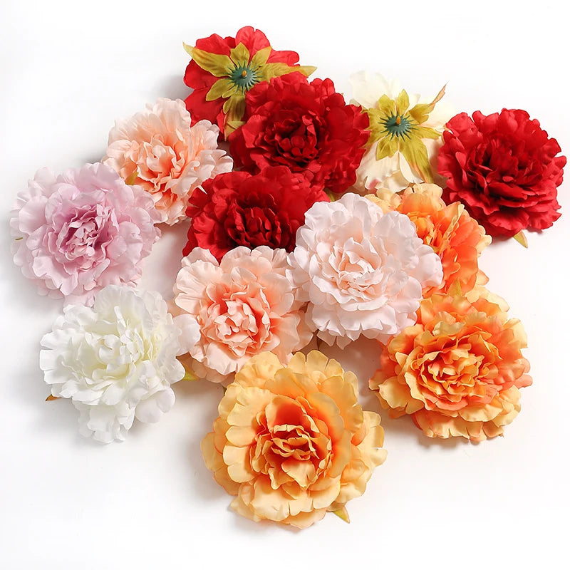 Silk Peony Artificial Flower Heads for Crafts and Home Decor