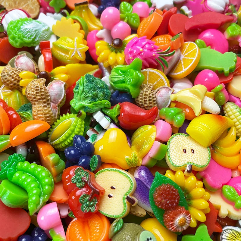 Assorted colorful candy resin flatbacks for DIY crafts and jewelry making