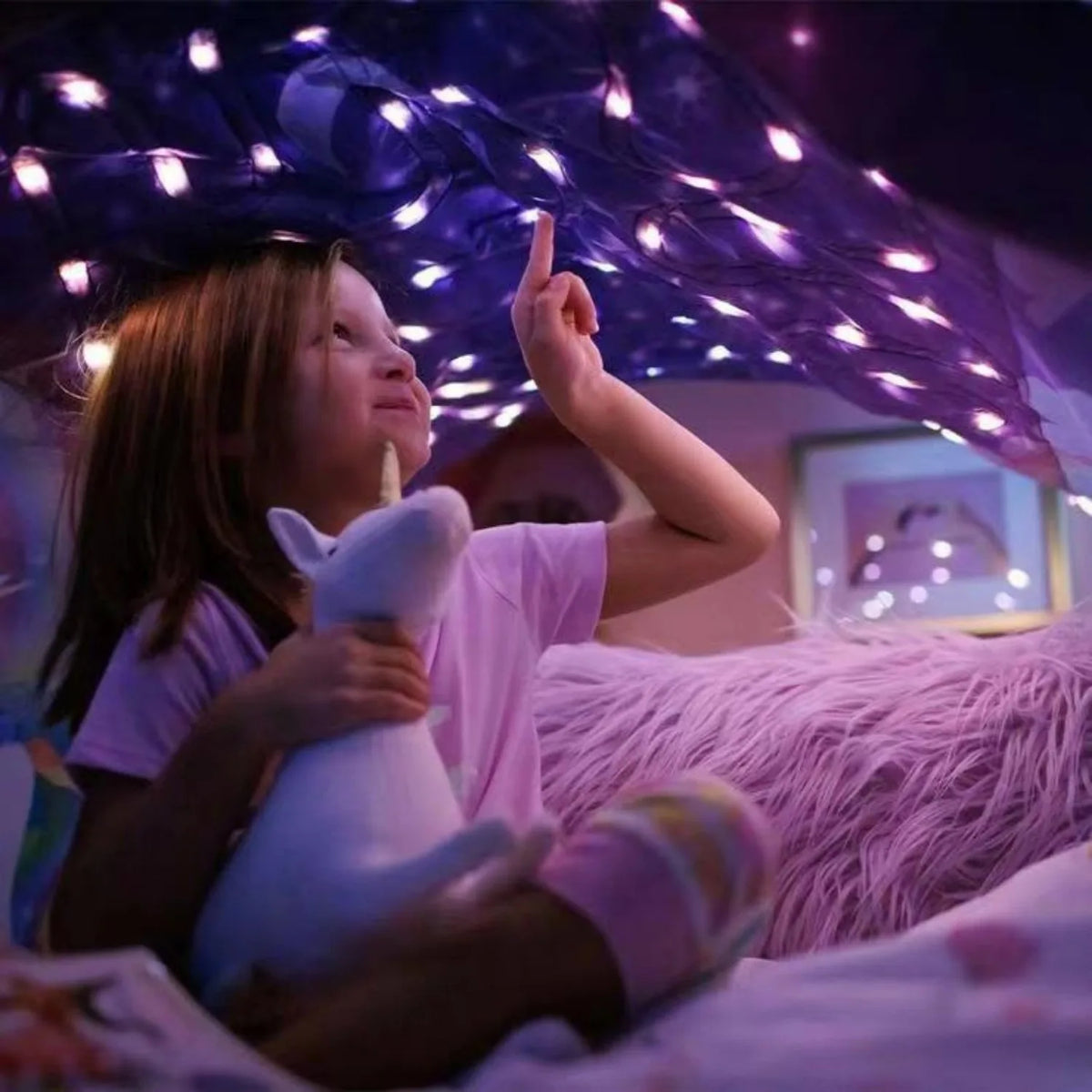 Kids Pop-Up Play Tent with Soothing Light