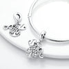 Sterling silver charm beads including a heart and a tree design for DIY bracelet making