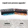 Comparison of spherical inner core dice before and now square core liquid core resin dice