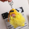 Kawaii Plush Keychain with Sleeping Baby Design