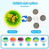 Multiple style options of an interactive LED balance stone mat for kids showing positive and back sides