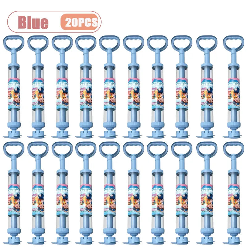 Blue rotating firework water blaster toy for kids with multiple nozzles