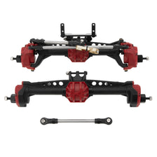 Set of nylon portal axles for an Axial SCX10 RC crawler, including the axle and mounting brackets.