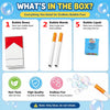 A box set for a bubble fun kit including bubble boxes, wands, and liquid for making bubbles.