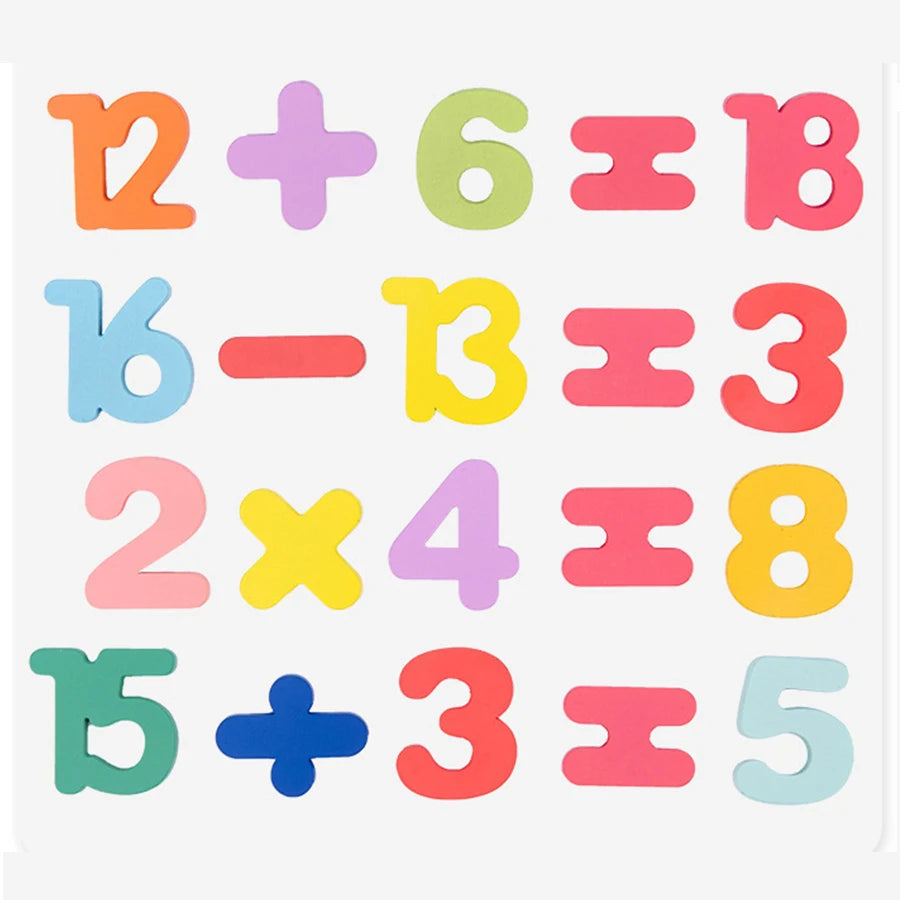 Wooden Alphabet & Number Shape Matching Puzzle Board