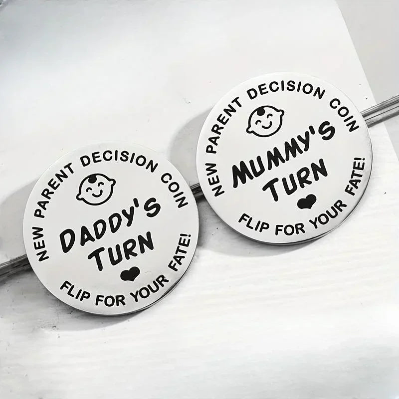 Funny Decision Coin for New Parents – Pregnancy Gift for Expecting Moms & Dads