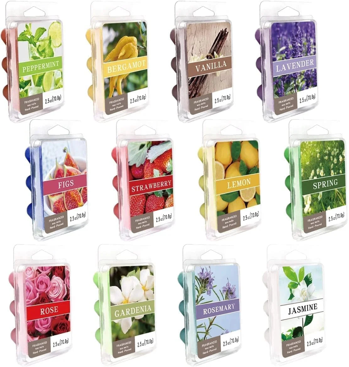 Heart-Shaped Natural Soy Wax Melts for Aromatherapy (12-Pack)