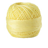 A ball of bright yellow 100% cotton crochet thread for tatting and embroidery.