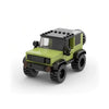 A detailed off-road SUV building block set in lime green and black.