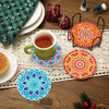 Mandala Floral Diamond Art Coaster Set with Stand
