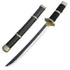 A replica Roronoa Zoro Enma Katana cosplay sword with a black grip and silver blade.
