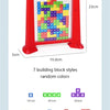 A red building block puzzle set featuring various colored and sized blocks for creative construction.