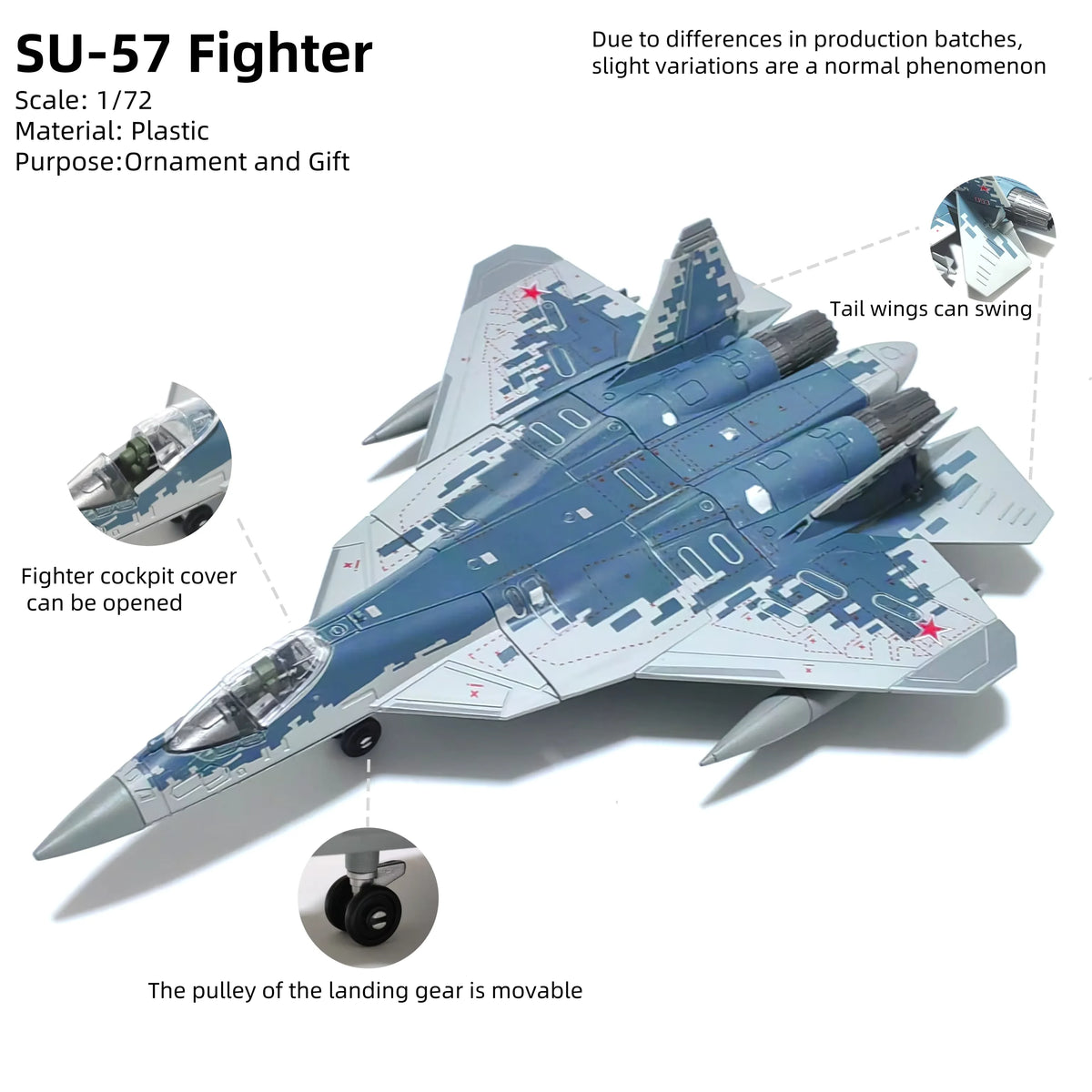 1:72 Scale SU-57S Stealth Fighter Aircraft Model Kit