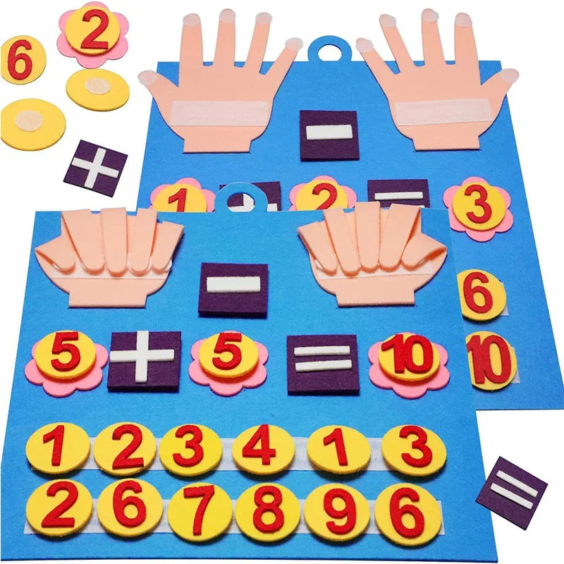 Montessori Felt Finger Numbers Math Toy for Kids