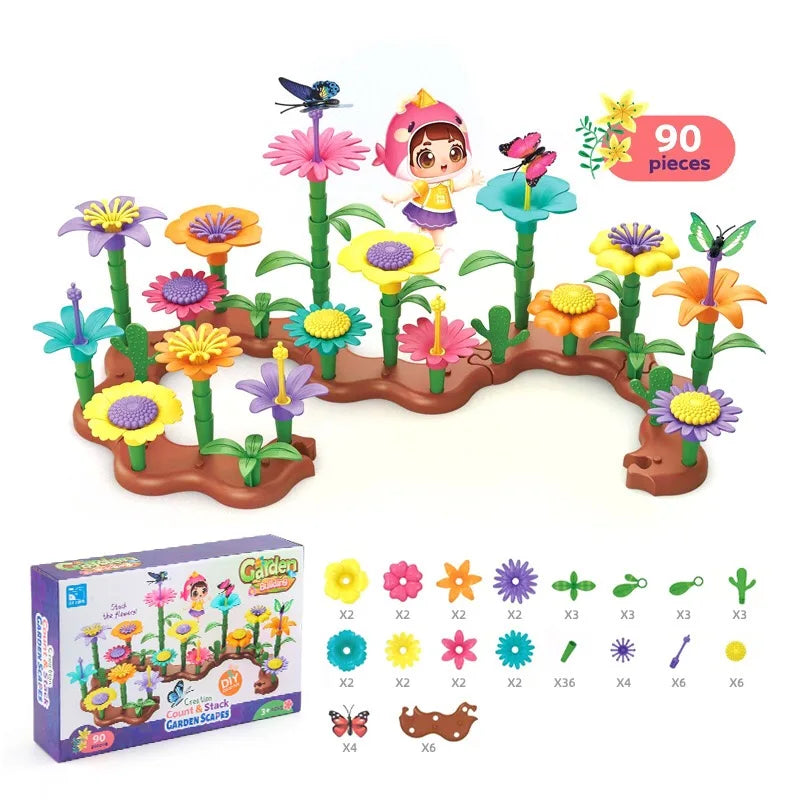 Creative Flower Garden Building Playset for Kids