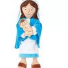 A plush doll set depicting Jesus and the Virgin Mary wearing blue and white robes