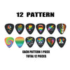 Premium Guitar Picks Variety Pack – 12 Assorted Thicknesses for Acoustic, Electric, Bass & Ukulele
