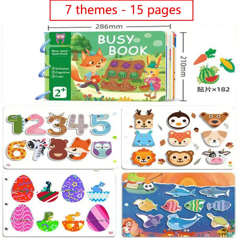 Montessori Quiet Book for Toddlers - Interactive Learning Busy Book