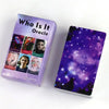 A purple box of the Who Is It Oracle deck with various card images and text.