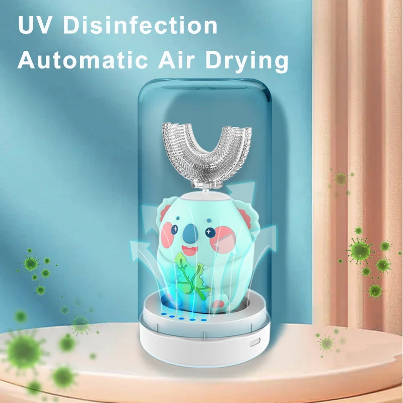 UV disinfection automatic air drying device for electric toothbrushes