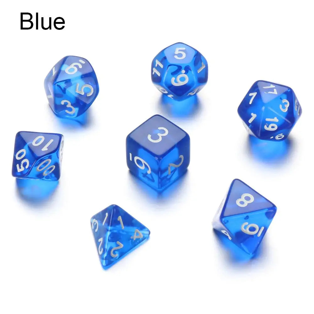 7-Piece Polyhedral Dice Set with Dual-Color Design for RPG and Tabletop Games