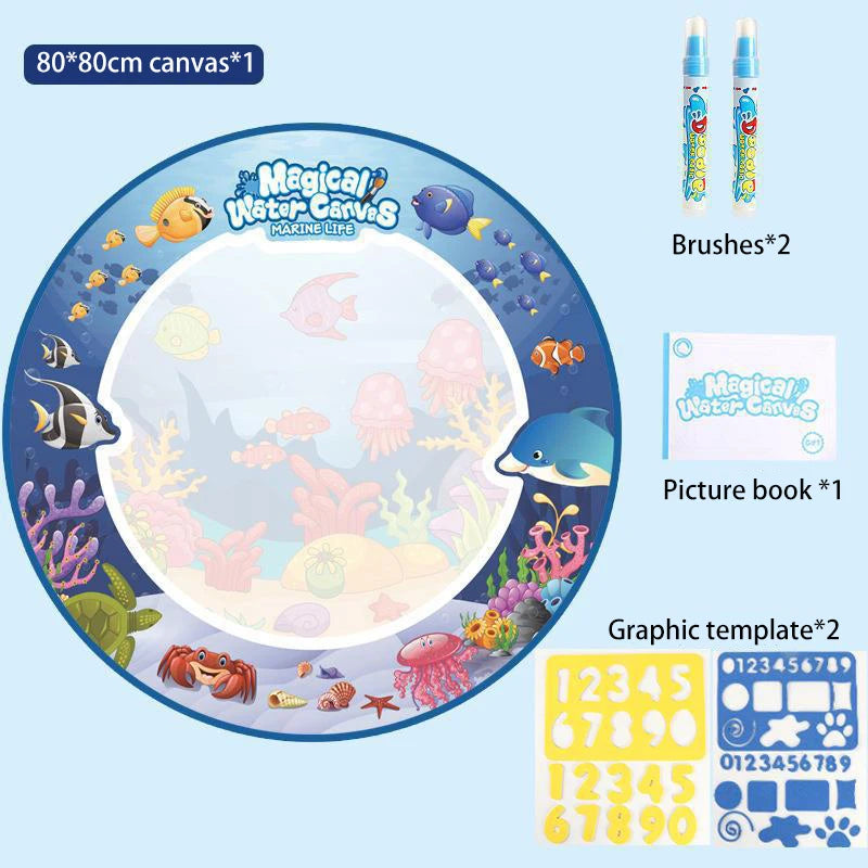 Magic Water Drawing Mat with Fluorescent Pens for Kids