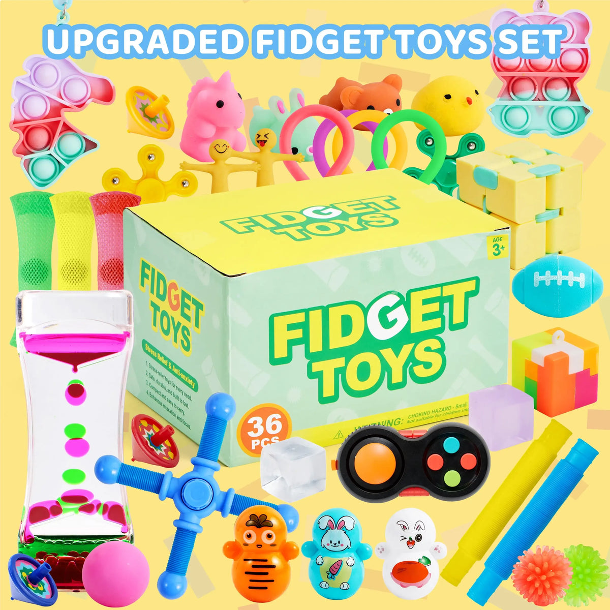 60-Pack Sensory Fidget Toys Set for Kids and Adults – Stress Relief Party Favors