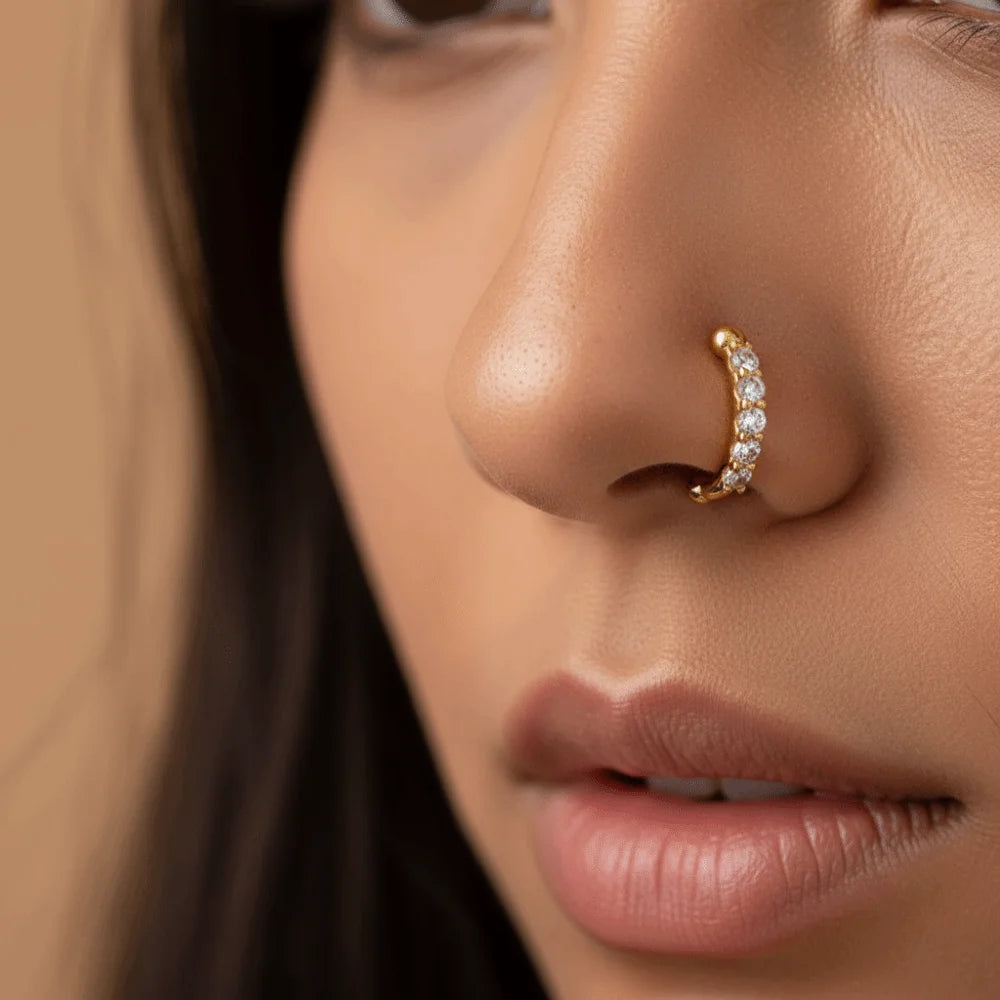 Adjustable Hypoallergenic Fake Nose Ring in Silver or Gold