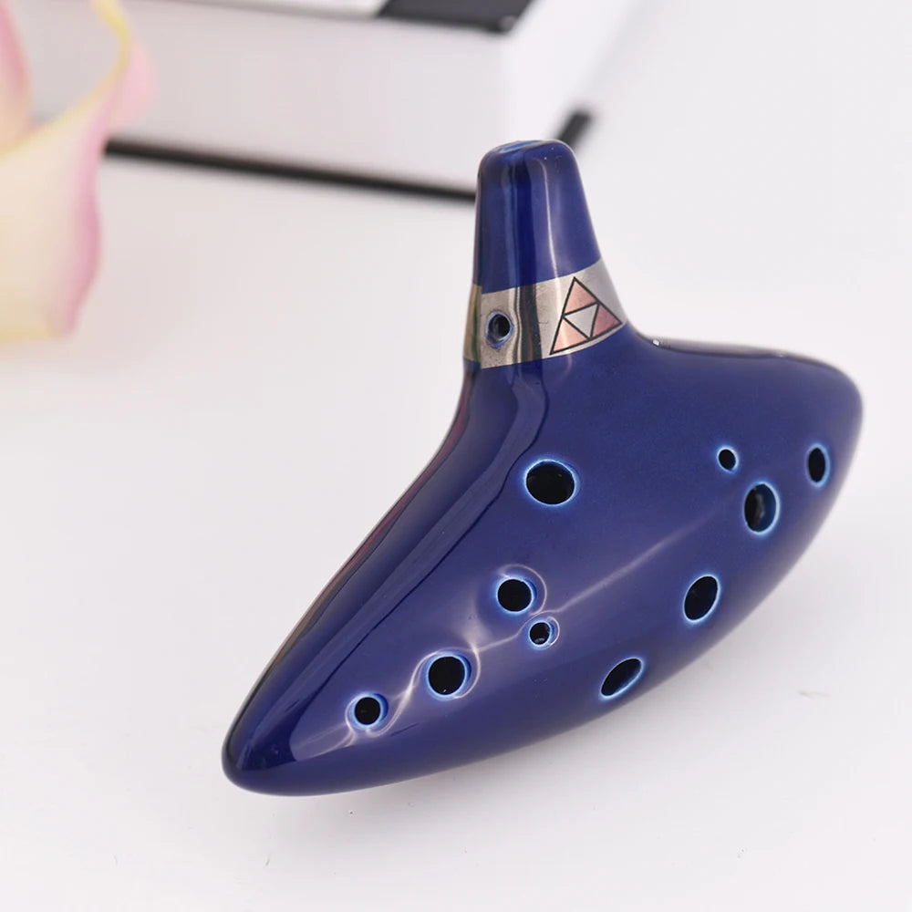 Ceramic 12-Hole Ocarina with Songbook and Neck Cord