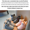 A collection of pink and gray girls' winter snow boots with fuzzy fleece lining displayed on a wooden surface.