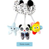 Black and White Animal Hanging Toys for Baby Car Seat and Stroller