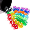 Multicolor Transparent Acrylic Dice Set – 100 Pieces