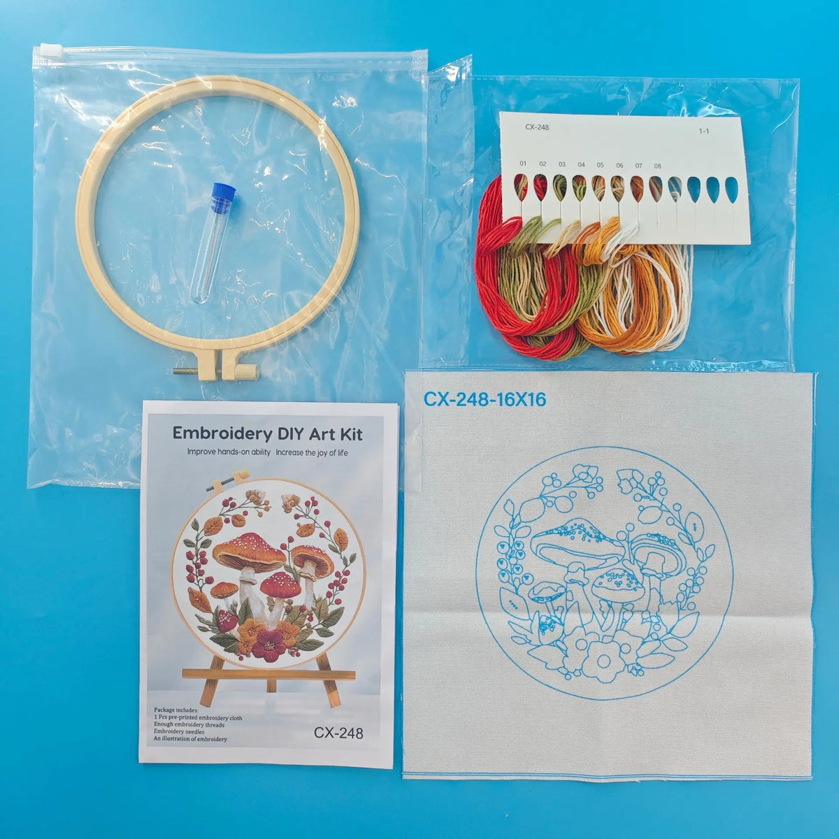 Fall Harvest Pumpkin Embroidery Kit for Adults