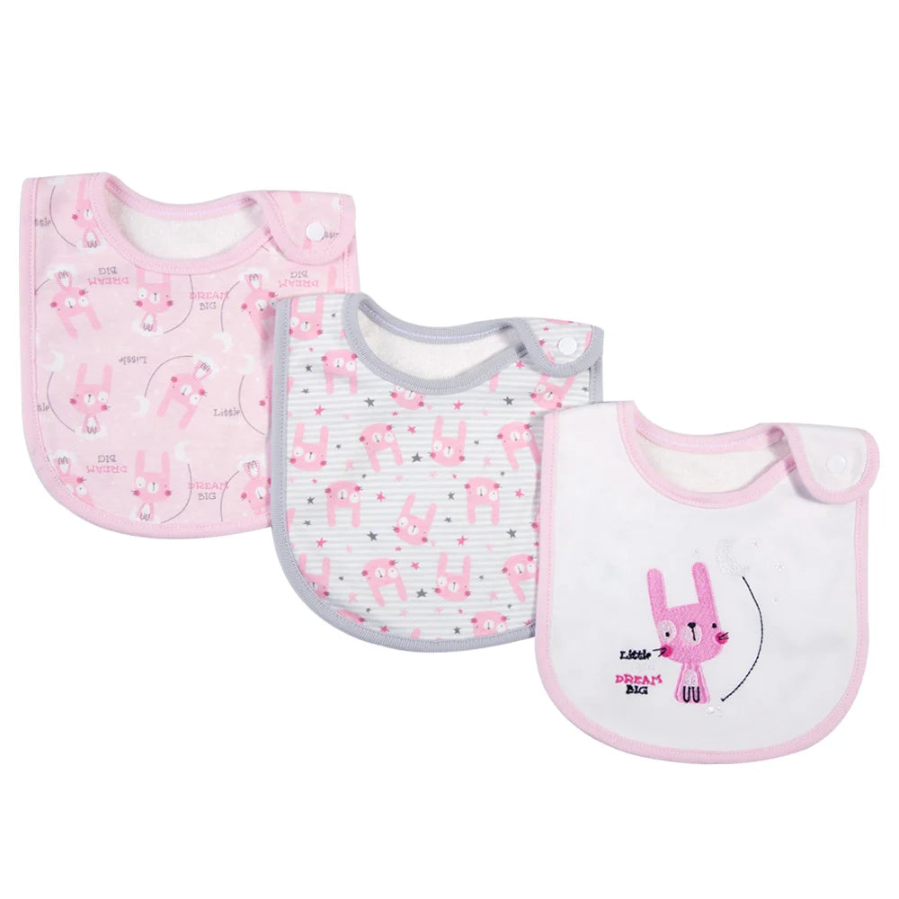 Soft Cotton Baby Bibs (3-Pack) with Cartoon Prints