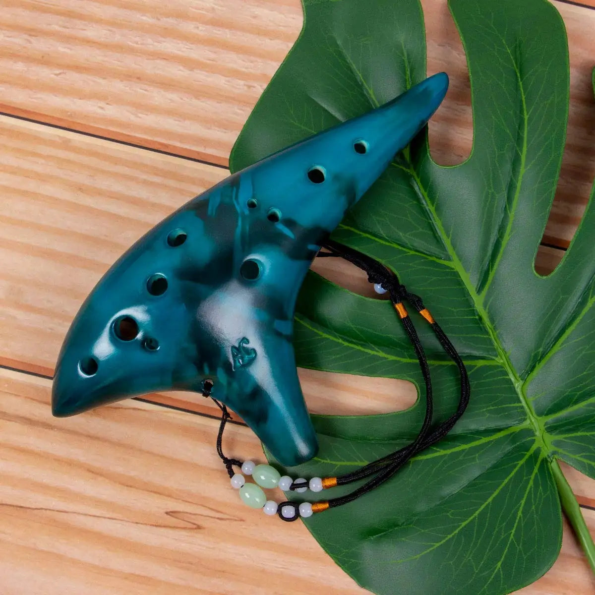 12-Hole Ceramic Ocarina in Alto C with Songbook and Carry Bag