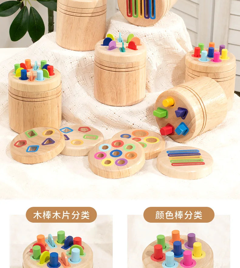 Wooden Montessori Color Sorting Toy for Toddlers