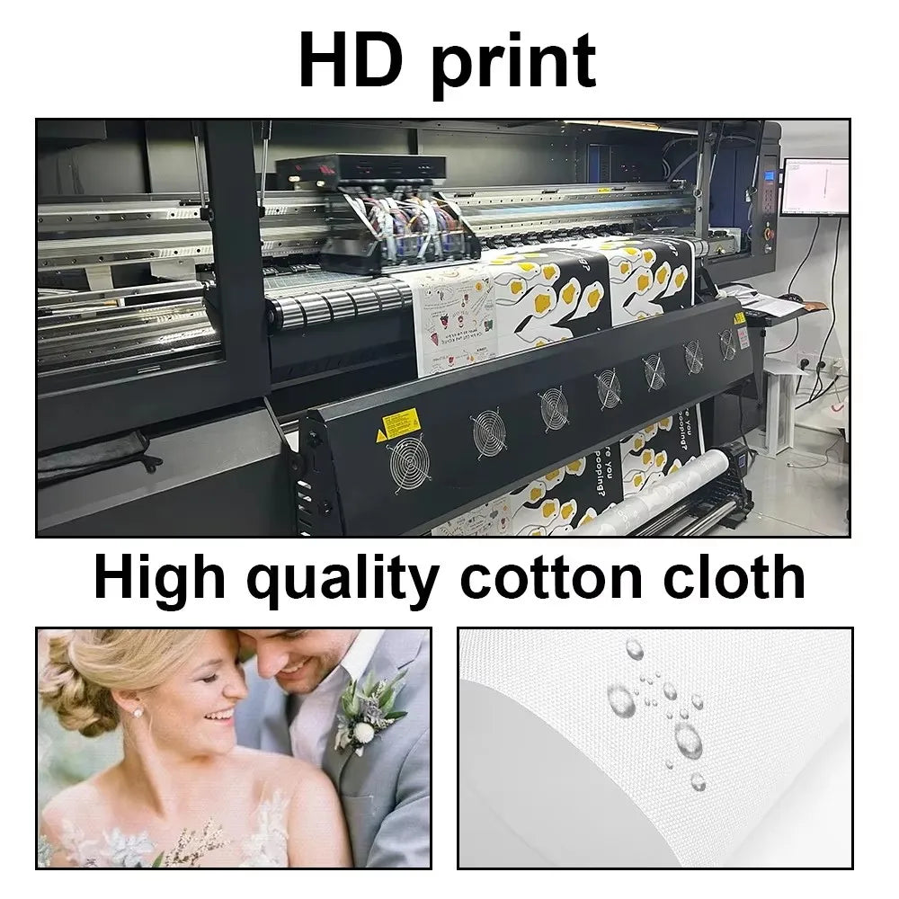 HD print of a high quality cotton cloth featuring a couple, used for personalized custom photo canvas wall art.