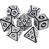 7-Piece Polyhedral Dice Set with Dual-Color Design for RPG and Tabletop Games