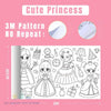 A line art drawing scroll featuring a Cute Princess theme with various characters and elements for kids DIY coloring.