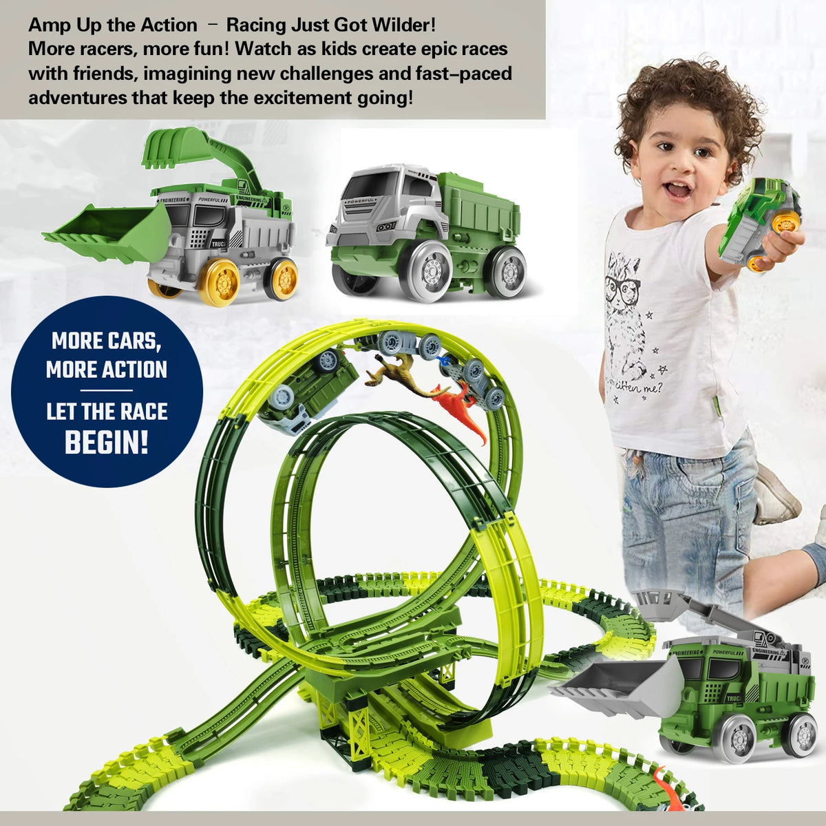 Dinosaur Climbing Track Car Set with Magic Flexi-Roads