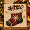 Festive Christmas Pearl Diamond Painting Kit with Frame