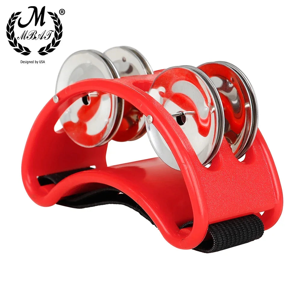 Foot Tambourine with Jingle Bells – Rainbow Percussion Instrument