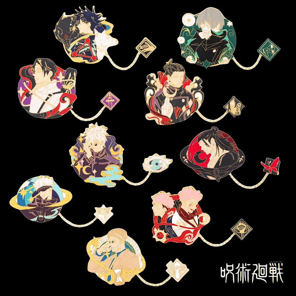 Jujutsu Kaisen Enamel Badge Set with Chain